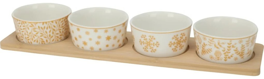 Set boluri de servire Golden on white, 4 buc.