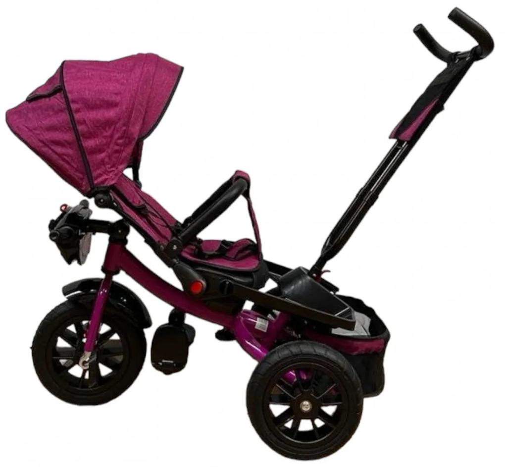 Tricicleta cu pozitie de somn, muzica si lumini, +8 luni, roz TMR-50-roz