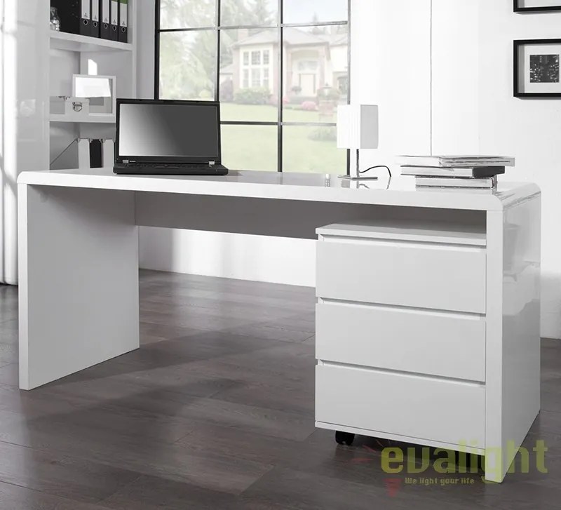 Birou modern alb, simplu si elegant, Fast Trade 160cm