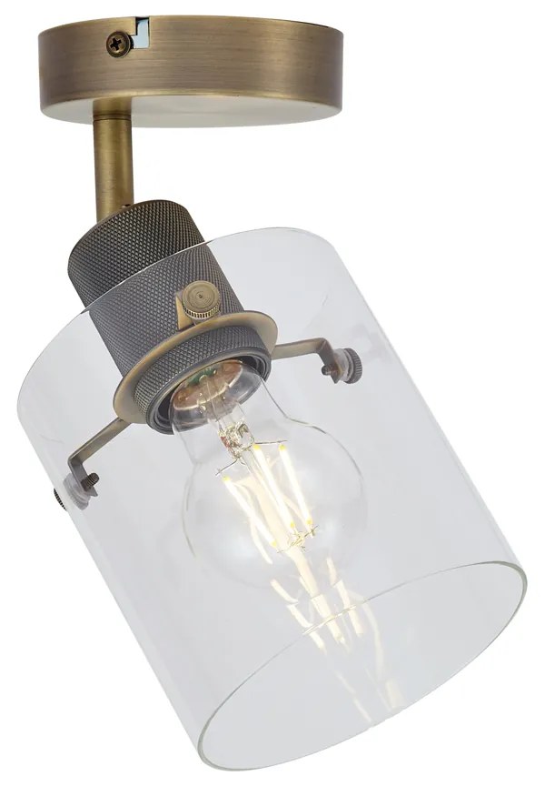 Spot de perete de design bronz cu sticlă transparentă - Domo