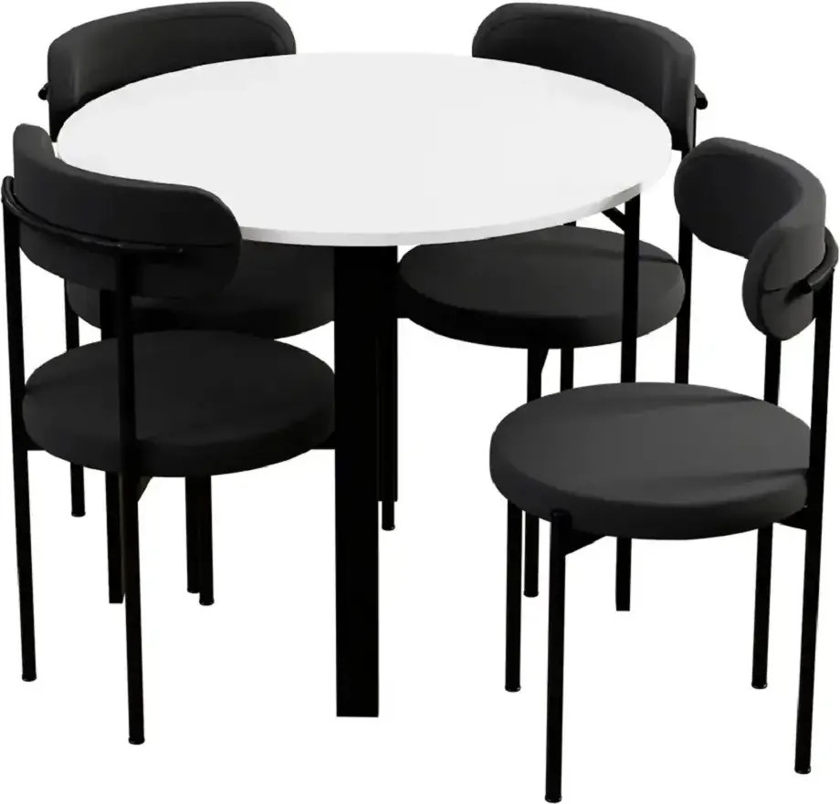 Masa bucatarie Onita rotund culoare alb-negru,R90 X 75 cm