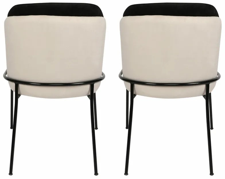 Set de scaune de sufragerie Dore Black and Cream,2 buc.