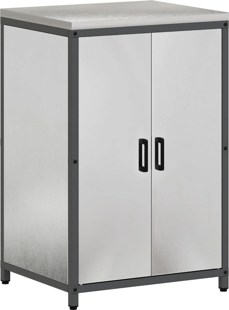 vidaXL Depozitare pentru bucătărie Argintiu 60 x 50 x 92 cm Oțel