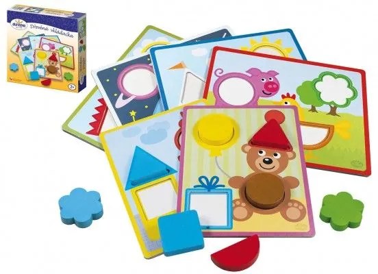 Inserție din lemn joc Teddies - Forme și culori