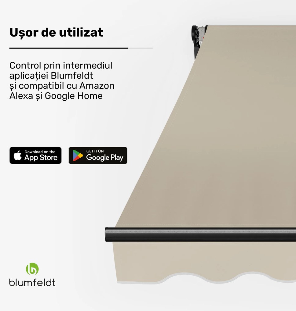 Copertină CloudShade, Control inteligent, Protecție UV, Montaj pe perete