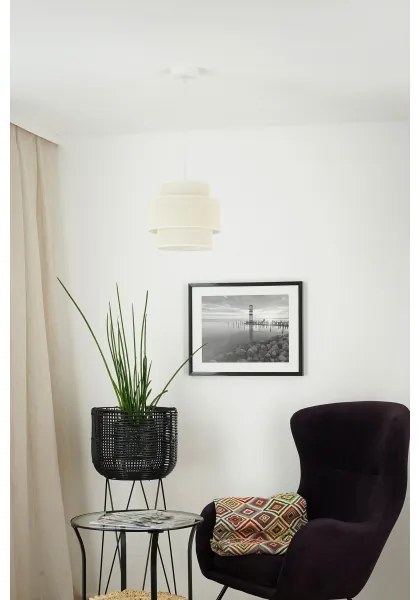 Lustră pe cablu Brilagi SPACE YUTE 1xE27/15W/230V d. 25 cm crem/alb