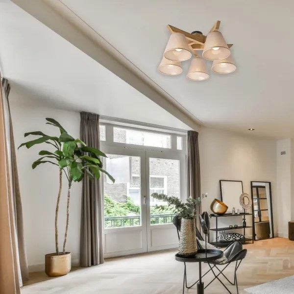 Lustr ANTONIO 5xE14/40W/230V, montaj plafon, stejar