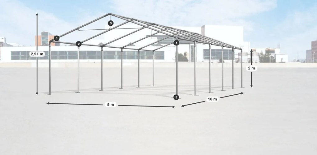 Hală de depozitare/garaj 5x10x2m Comfort PVC 560g