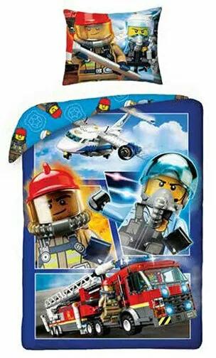 Lenjerie de pat LEGO® City, 200x140 cm, Albastru