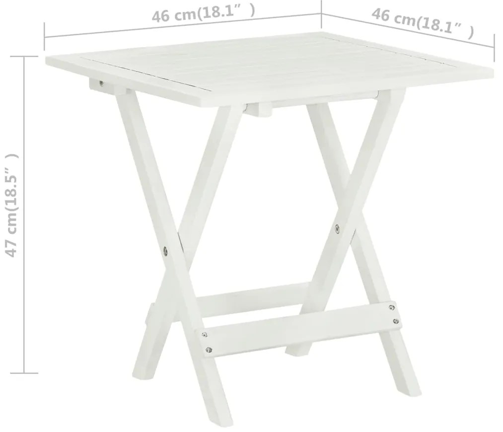 Masa pliabila de gradina Culoare alba, KENON