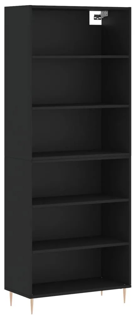 3189558 vidaXL Dulap înalt, negru, 69,5x32,5x180 cm, lemn prelucrat