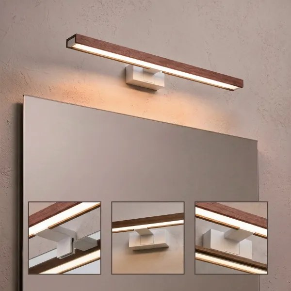 Brilagi - LED Iluminare oglindă pentru baie 3 în 1 WOODY MIRROR LED/12W/230V IP44 alb/stejar/cireș