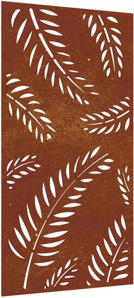 vidaXL Decorație perete de grădină 105x55 cm design frunze oțel Corten