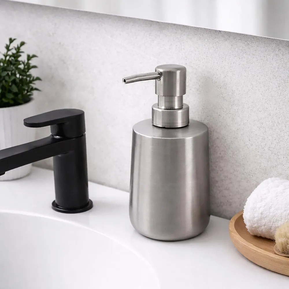 Dozator de săpun lichid argintiu mat din oțel inoxidabil 450 ml – Orion