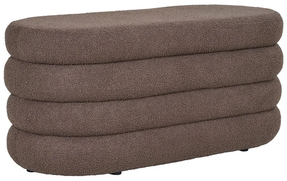 Bancă maro cu tapițerie din țesătură bouclé Dartford – House Nordic