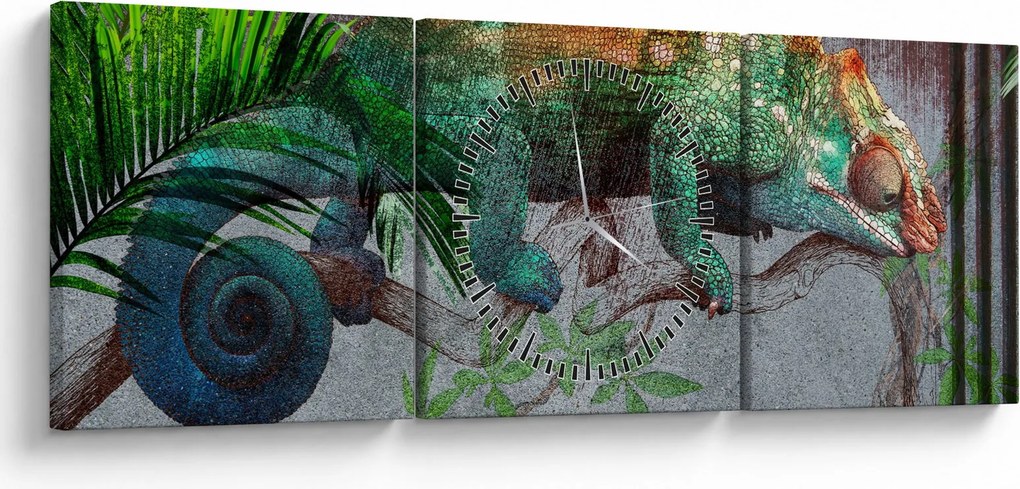 Tablou - Cameleon (cu ceas) (90x30 cm)