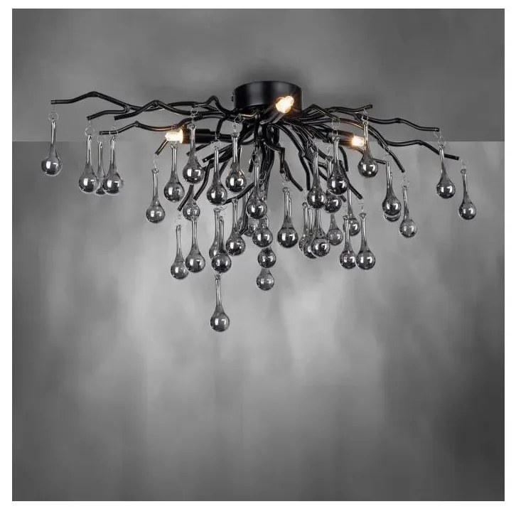 Paul Neuhaus 8090-18 - Lustră aplicată ICICLE 4xG9/40W/230V 30x60 cm negru