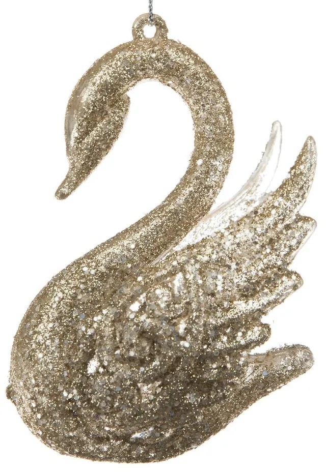 Ornament de Crăciun din plastic 10 cm Swan – Dakls