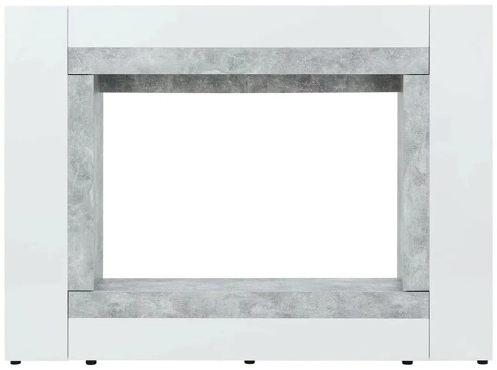 Mobilier living Warsa (Alb + Alb lucios + beton). 1069342