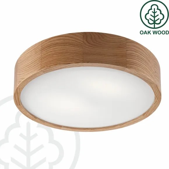 BRILAGI CARVALHO Lampă de plafon LED RGBW dimmabilă, 2xE27/12W/230V, Wi-Fi, finisaj stejar, diam. 37,5 cm