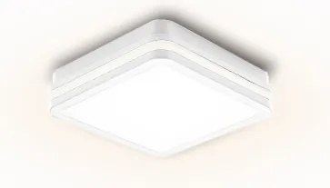 Brilagi - Corp de iluminat LED de exterior cu senzor BENE, 24 W, 230 V, 26 x 26 cm, alb, IP54