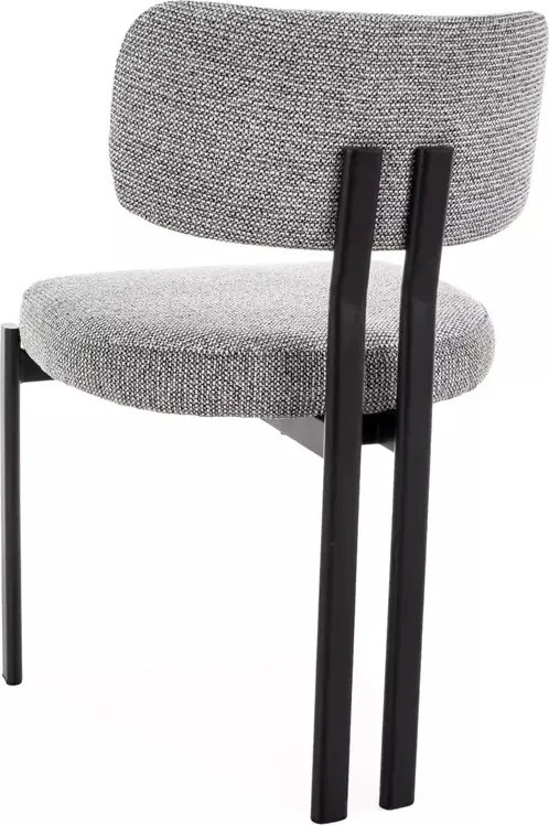 Scaun tapitat Misaki 254 gri/negru mat - H81 cm