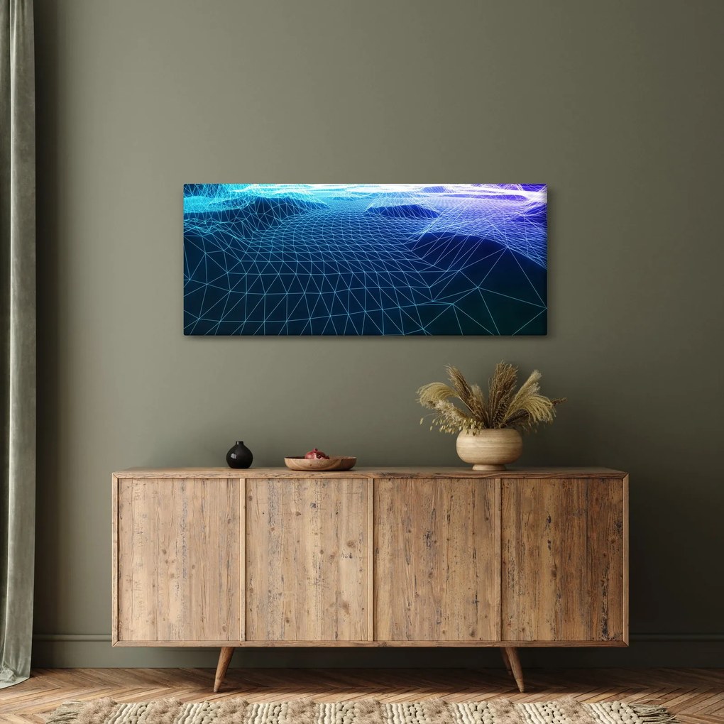 Tablou - Munți în model de calculator (120x50 cm)
