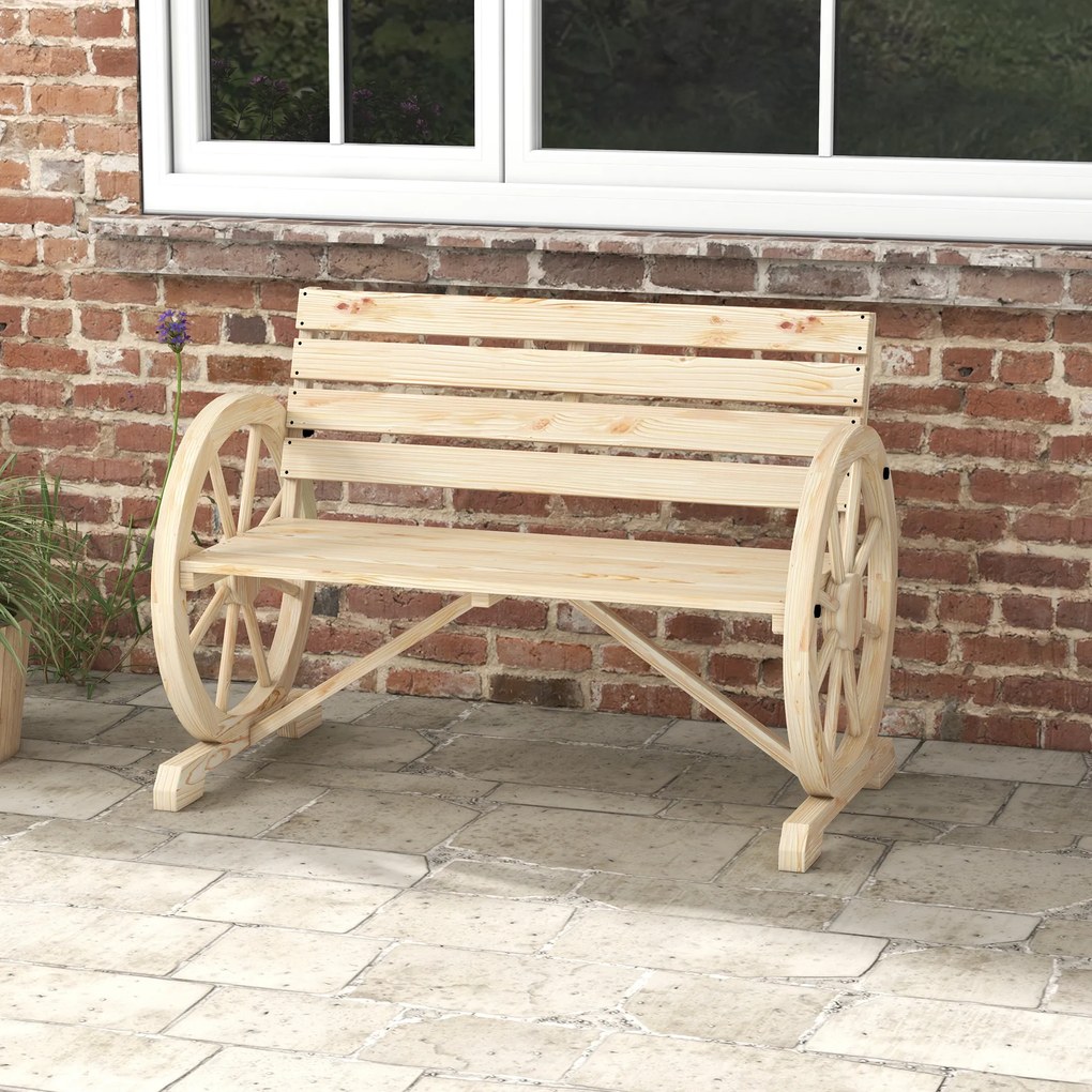 Outsunny Banca Country Fonta 127×60×85 cm – 2‑locuri cu Cotiere Rotative Neagra | Aosom Romania
