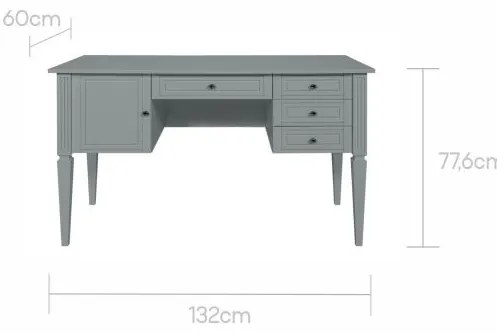 Birou elegant Ines gri L132 cm