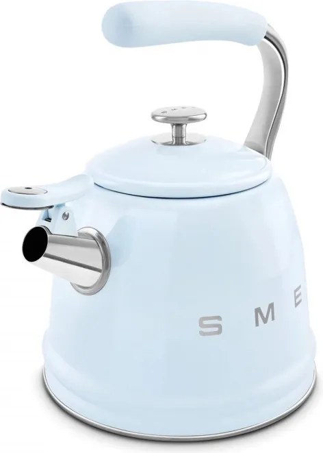 Ceainic cu fluier Smeg CKLW2001PB, 2,3 l, Inducție, Mâner care nu se încălzește, Oțel, Albastru pastel