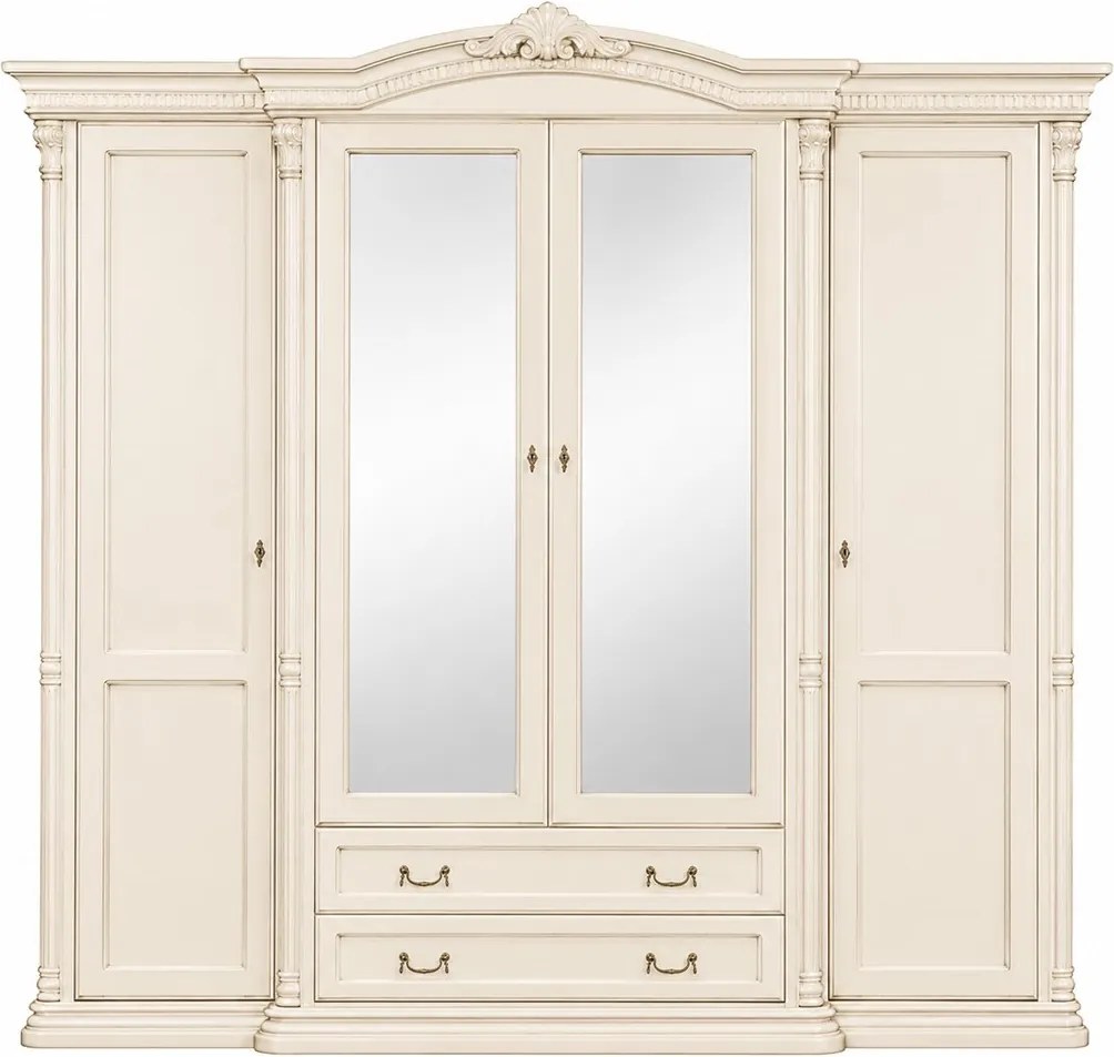 Dulap lemn masiv Briston 4 usi si 2 sertare, 240 × 68 × 233 cm