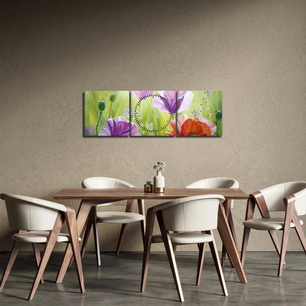 Tablou - Maci (cu ceas) (90x30 cm)