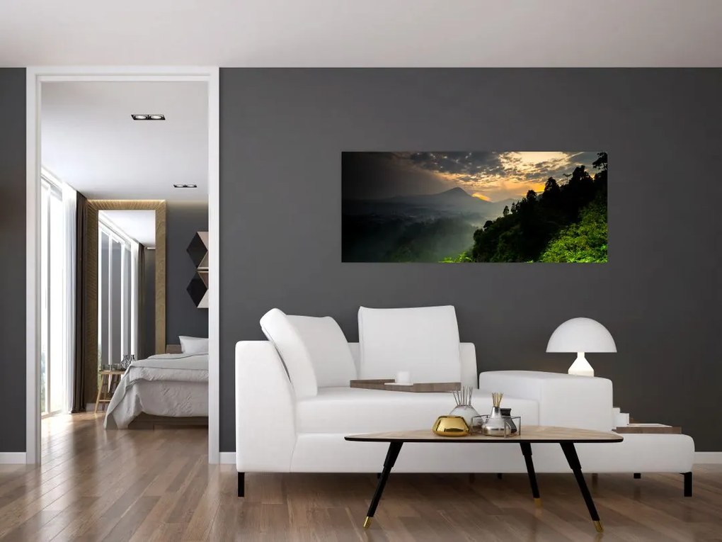 Tablou - peisaj montan verde (120x50 cm)