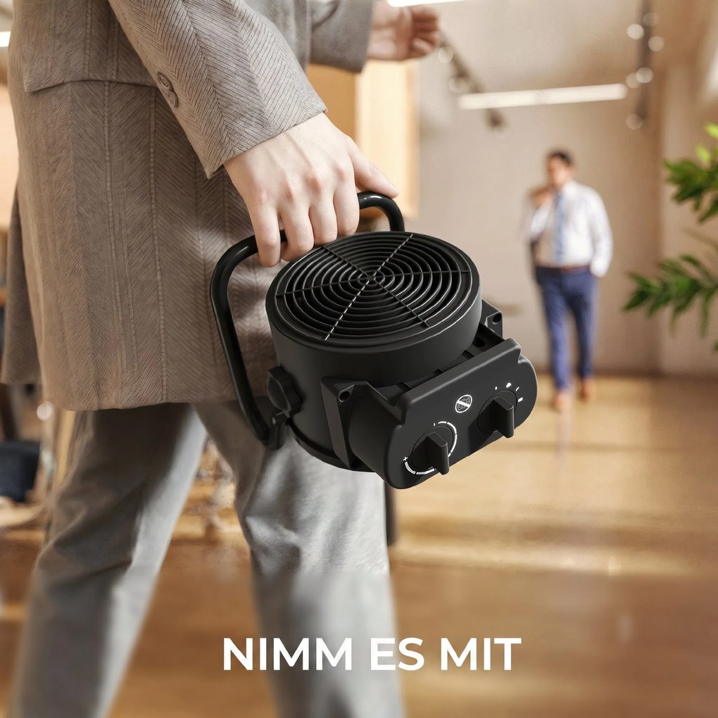 HOMCOM Încălzitor electric reglabil cu 3 moduri, 21.5x15.8x22 cm, Negru | Aosom Romania