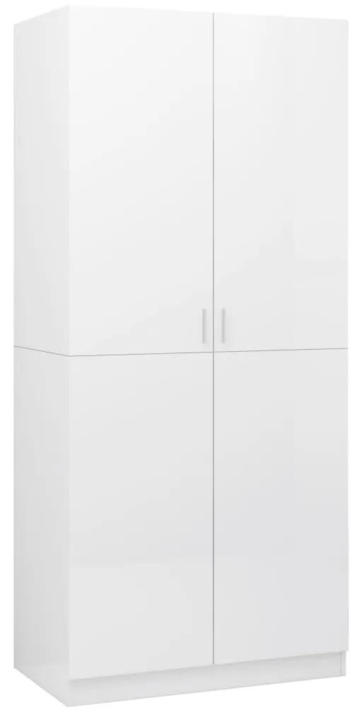Șifonier, alb extralucios, 80x52x180 cm, pal