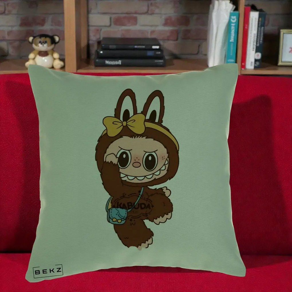 Perna Personalizata Kabuda Maro cu Funda Aurie, 40x40 cm, Verde, Husa Detasabila, Perna Inclusa, BEKZ®