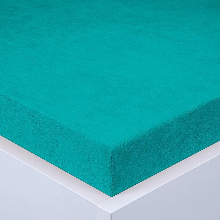 Cearşaf cu elastic frotir EXCLUSIVE verde turcoaz 90 x 200 cm