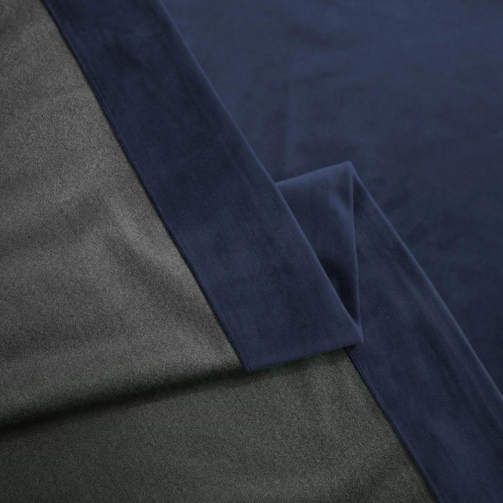 Set draperie din catifea blackout cu rejansa transparenta cu ate pentru galerie, Madison, densitate 700 g/ml, Black Pearl, 2 buc