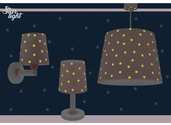Lustră pentru copii STAR LIGHT 1xE27/60W/230V roz Dalber 82212S