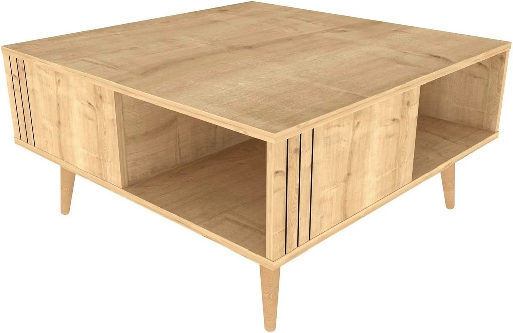 Masuta cafea Ronas, stejar, PAL melaminat, 90x90x46.5 cm