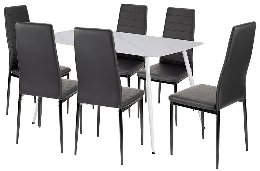 Jenna 6+1 set de sufragerie negru