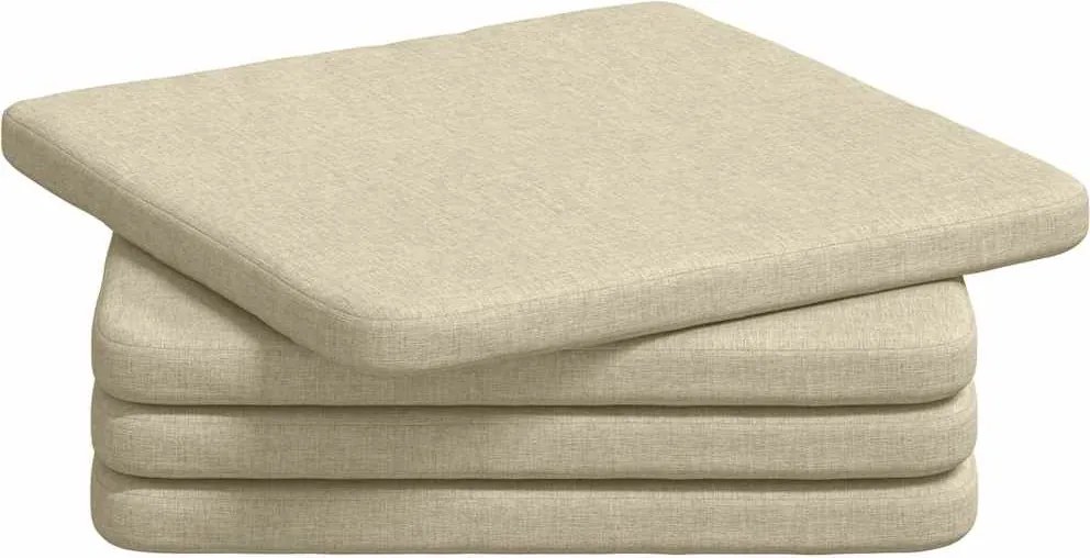 vidaXL Perne de Șezut 4 pcs Crem 40 x 40 x 3 cm țesătură