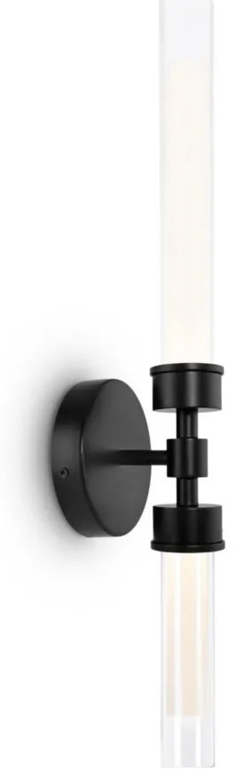 Aplica LED de perete design modern Stelo negru, transparent