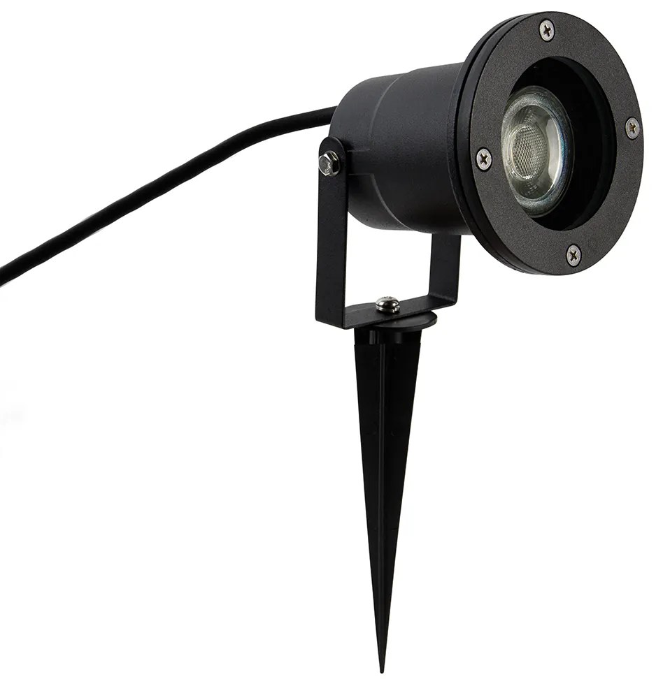 Spot modern inteligent negru cu cablu și ștecher 200cm incl. WiFi GU10 IP65 - Basic