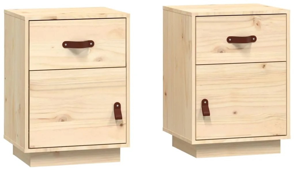 818306 vidaXL Noptiere, 2 buc, 40x34x55 cm, lemn masiv de pin