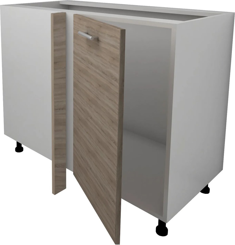 Corp Baza Colt Lecce, Stejar Sonoma Inchis/Alb, 98 x 50 x 80 cm