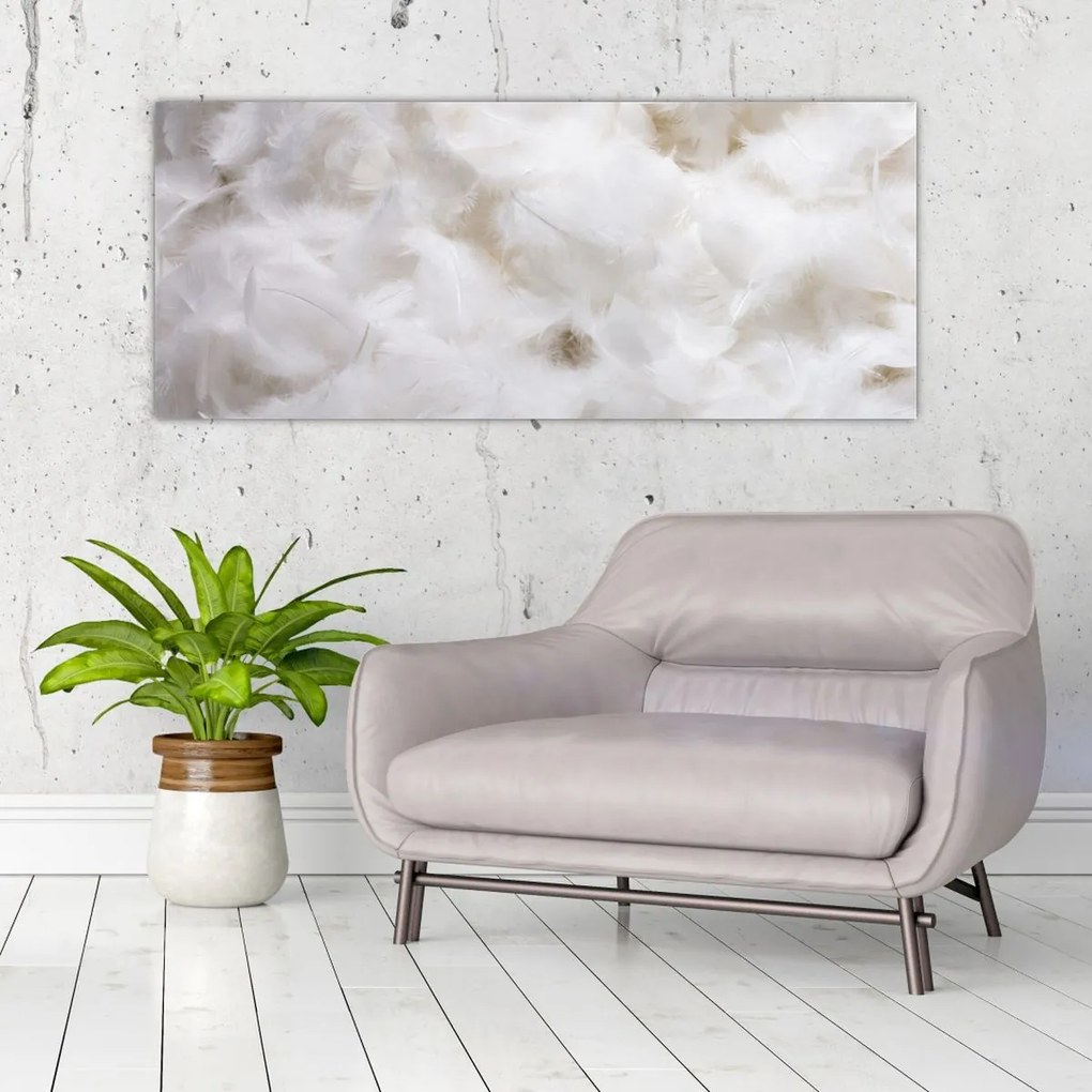 Tablou - Pene albe (120x50 cm)