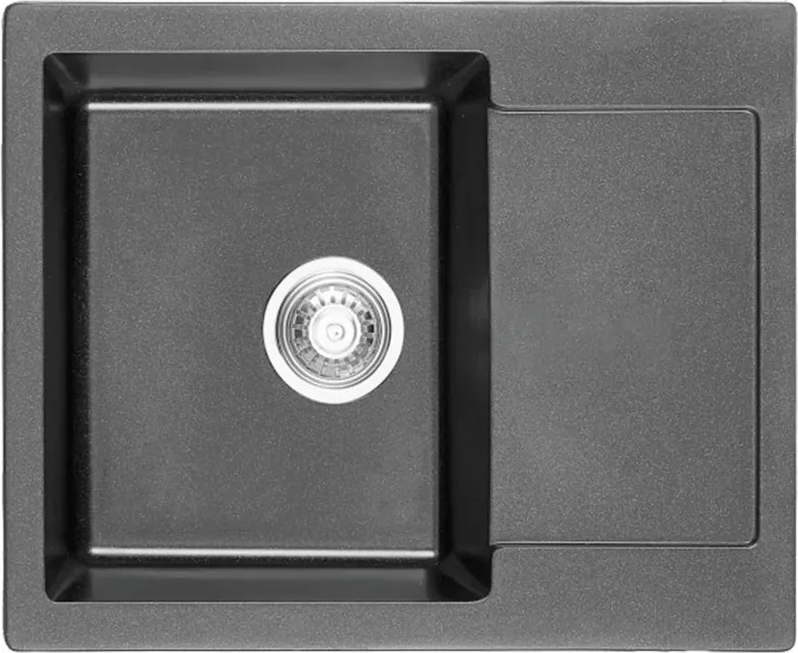 Chiuveta compozit Inter Ceramic finisaj granit gri 62x50 cm cu picurator