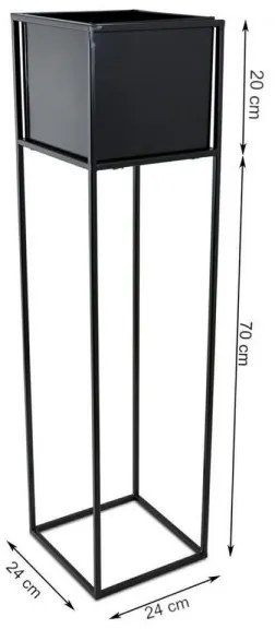 Suport pentru flori 90x24 cm, negru