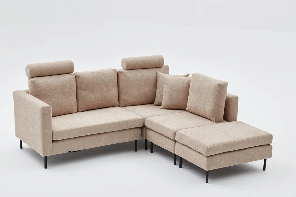Canapea de colț Nova - Beige, Black